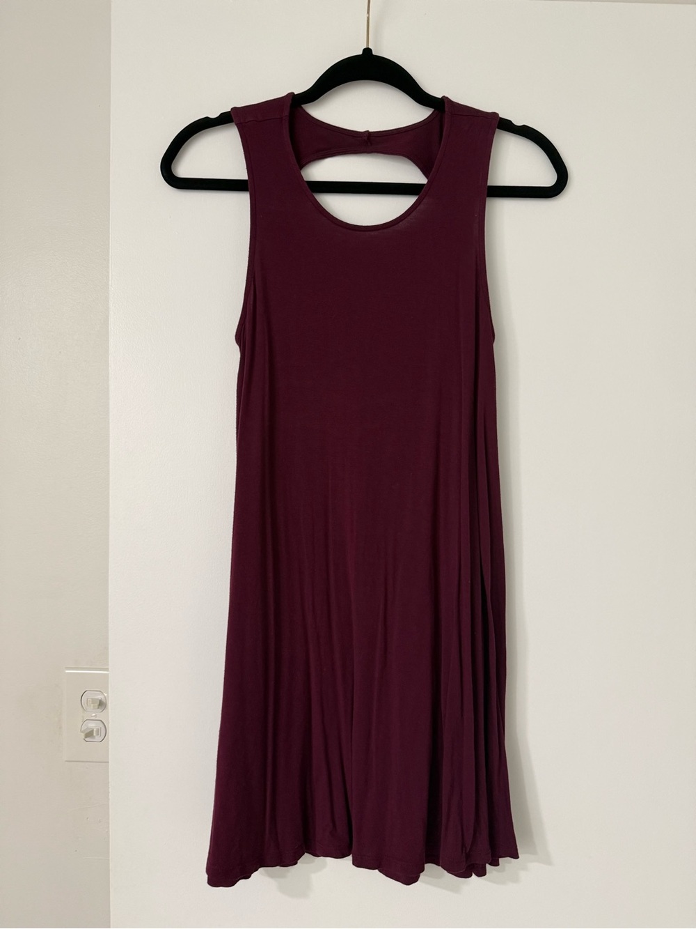 American Eagle Outfitters Sleeveless Swing Dress in Burgundy